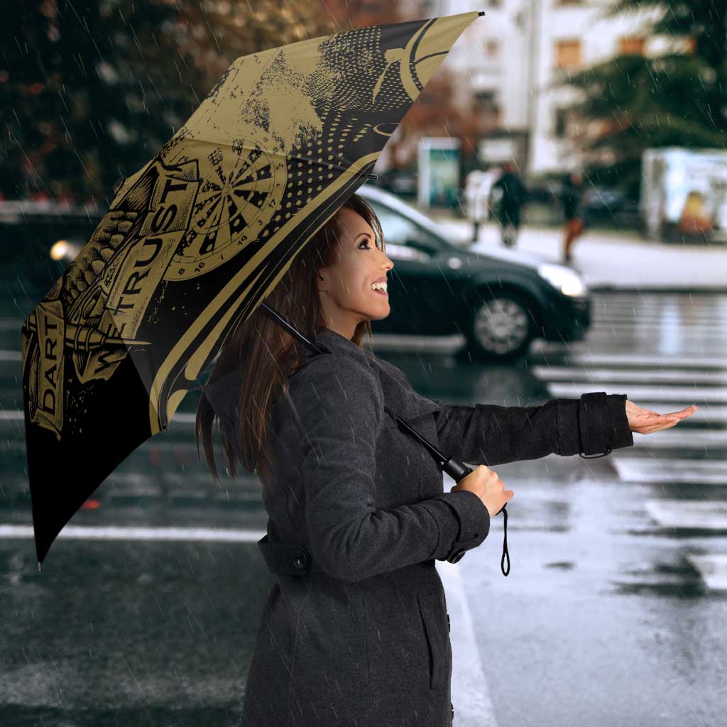 New Zealand Darts Umbrella Skull In Dart We Trust Maori Pattern - Polynesian Pride