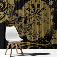 New Zealand Darts Window Curtain Skull In Dart We Trust Maori Pattern - Polynesian Pride