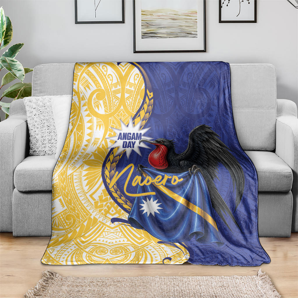 Nauru Angam Day Blanket Naoero Frigatebird With Flag Proud LT14 - Polynesian Pride