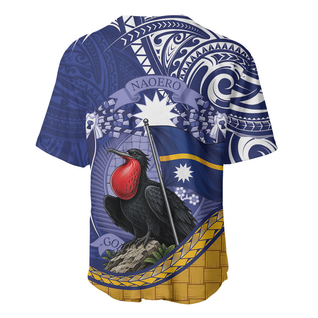 Magnificent Frigatebird Nauru Baseball Jersey Pandanus Weaving Polynesian Pattern LT14 - Polynesian Pride
