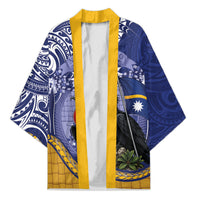 Magnificent Frigatebird Nauru Kimono Pandanus Weaving Polynesian Pattern LT14 Unisex Blue - Polynesian Pride