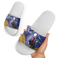 Magnificent Frigatebird Nauru Slide Sandals Pandanus Weaving Polynesian Pattern LT14 - Polynesian Pride