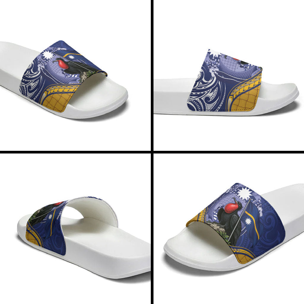 Magnificent Frigatebird Nauru Slide Sandals Pandanus Weaving Polynesian Pattern LT14 - Polynesian Pride
