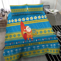 Tuvalu Christmas Bedding Set Cute Santa Manuia te Kilisimasi - Polynesian Pride