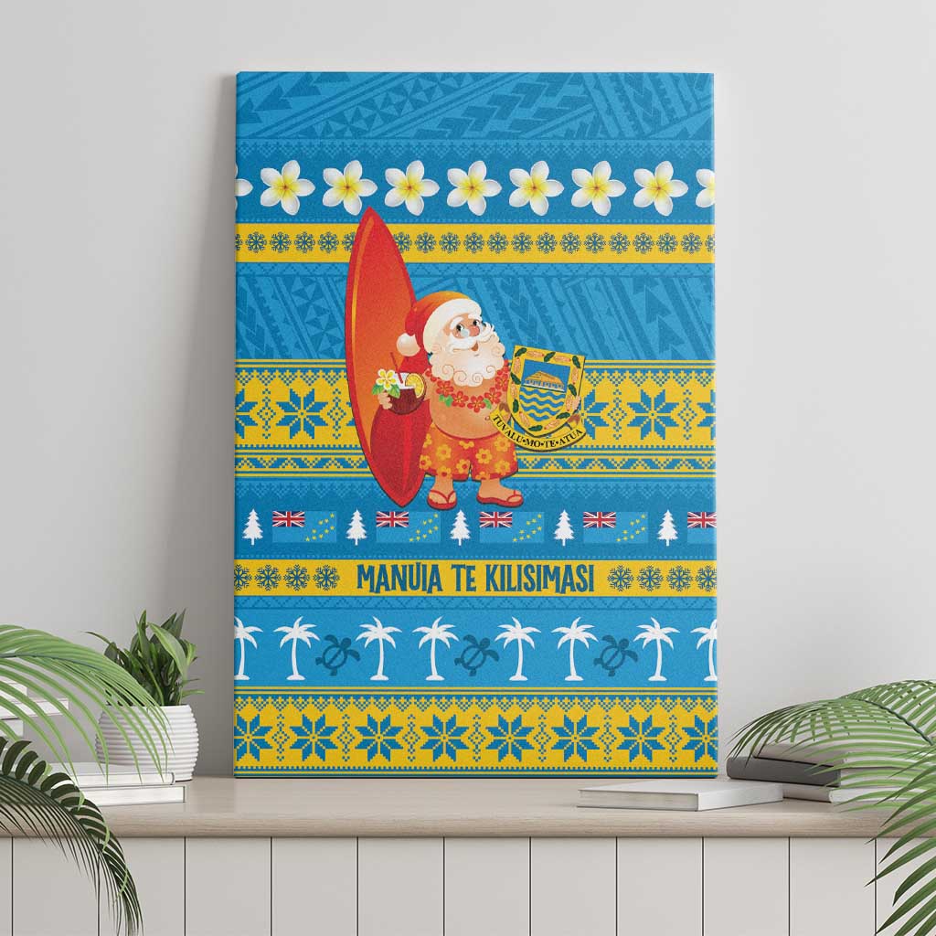 Tuvalu Christmas Canvas Wall Art Cute Santa Manuia te Kilisimasi - Polynesian Pride