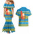 Tuvalu Christmas Couples Matching Mermaid Dress and Hawaiian Shirt Cute Santa Manuia te Kilisimasi - Polynesian Pride