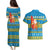 Tuvalu Christmas Couples Matching Puletasi and Hawaiian Shirt Cute Santa Manuia te Kilisimasi - Polynesian Pride