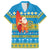 Tuvalu Christmas Family Matching Off Shoulder Short Dress and Hawaiian Shirt Cute Santa Manuia te Kilisimasi - Polynesian Pride