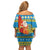 Tuvalu Christmas Family Matching Off Shoulder Short Dress and Hawaiian Shirt Cute Santa Manuia te Kilisimasi - Polynesian Pride