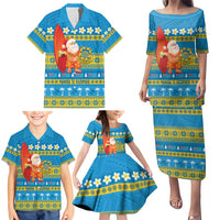 Tuvalu Christmas Family Matching Puletasi and Hawaiian Shirt Cute Santa Manuia te Kilisimasi - Polynesian Pride