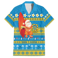 Tuvalu Christmas Family Matching Tank Maxi Dress and Hawaiian Shirt Cute Santa Manuia te Kilisimasi - Polynesian Pride
