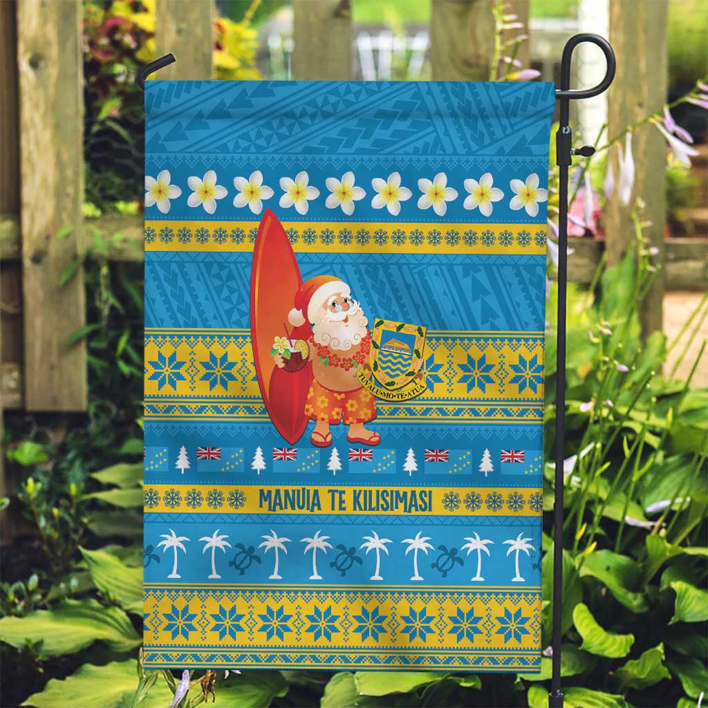 Tuvalu Christmas Garden Flag Cute Santa Manuia te Kilisimasi - Polynesian Pride
