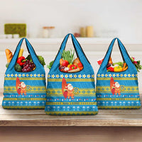 Tuvalu Christmas Grocery Bag Cute Santa Manuia te Kilisimasi - Polynesian Pride