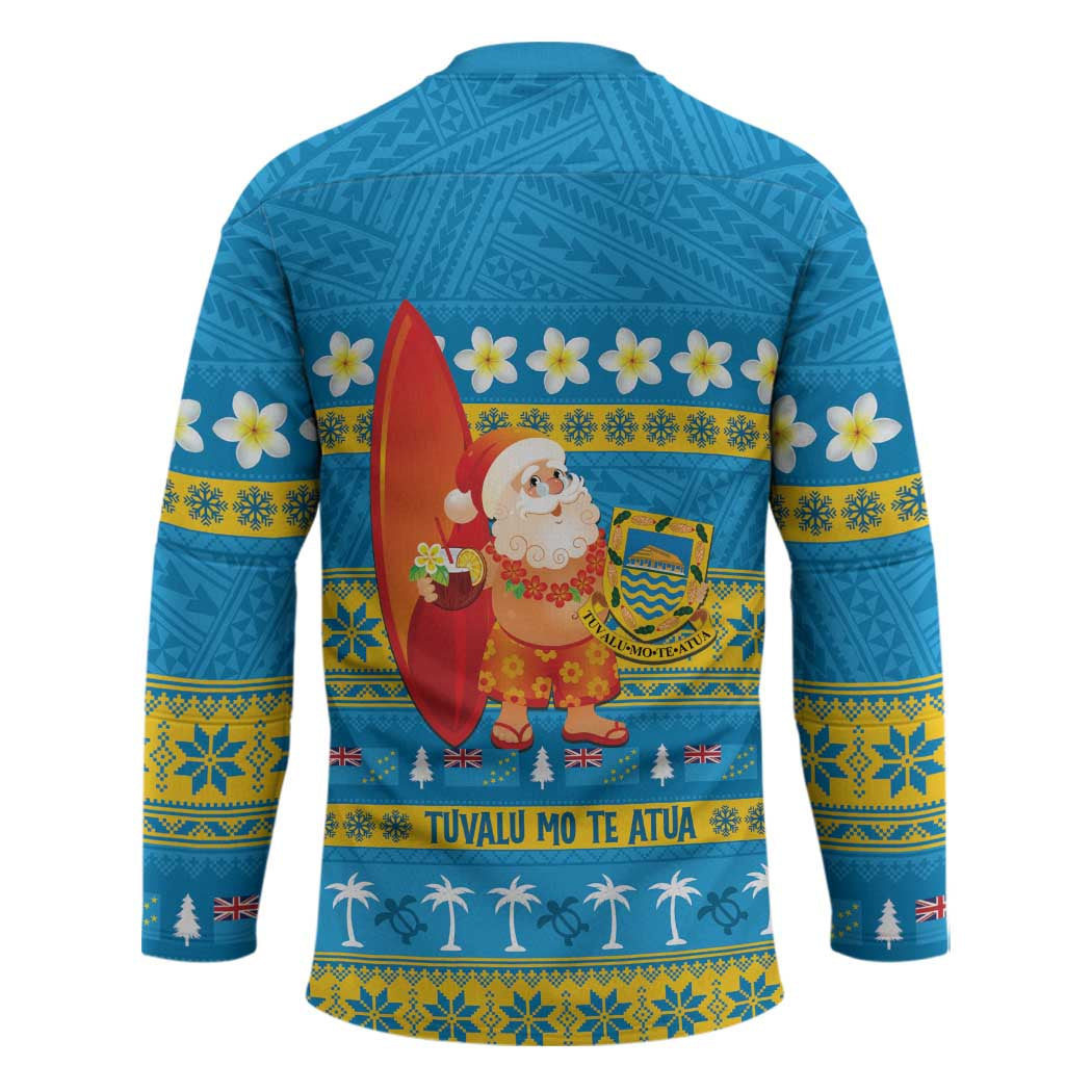 Tuvalu Christmas Hockey Jersey Cute Santa Manuia te Kilisimasi - Polynesian Pride