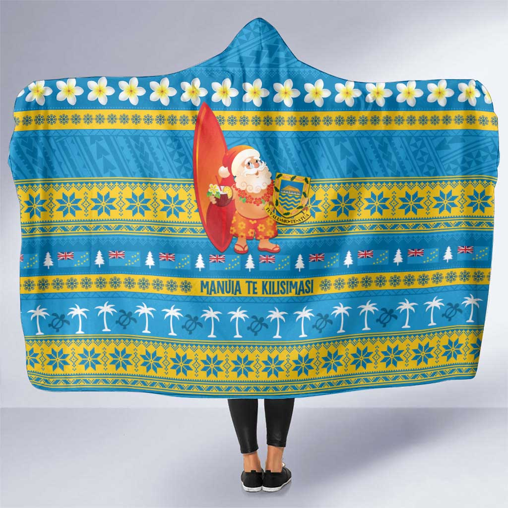 Tuvalu Christmas Hooded Blanket Cute Santa Manuia te Kilisimasi - Polynesian Pride