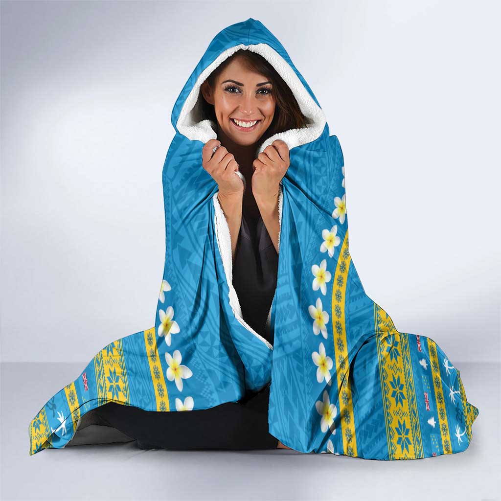 Tuvalu Christmas Hooded Blanket Cute Santa Manuia te Kilisimasi - Polynesian Pride