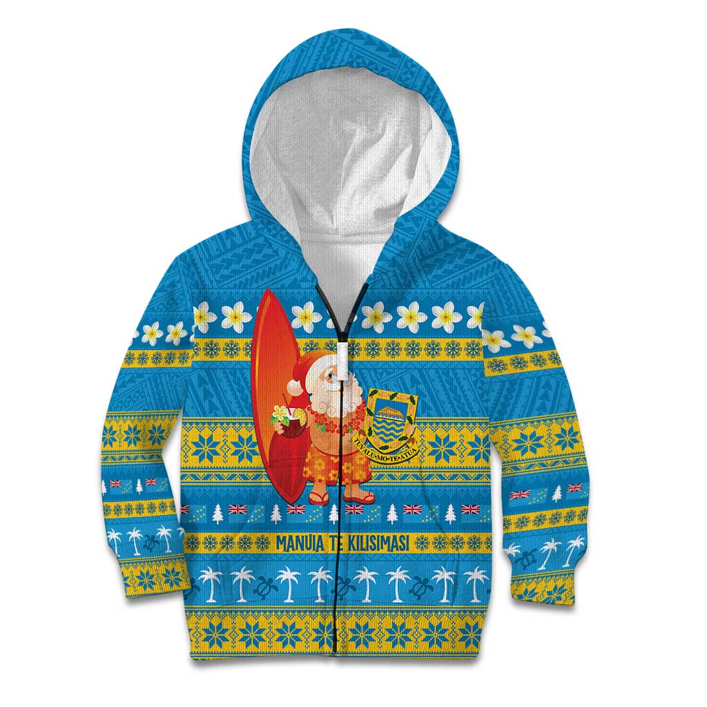 Tuvalu Christmas Kid Hoodie Cute Santa Manuia te Kilisimasi - Polynesian Pride