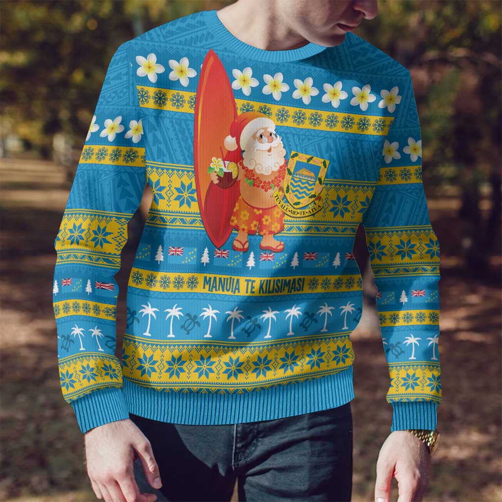 Tuvalu Christmas Ugly Christmas Sweater Cute Santa Manuia te Kilisimasi - Polynesian Pride