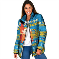 Tuvalu Christmas Padded Jacket Cute Santa Manuia te Kilisimasi - Polynesian Pride
