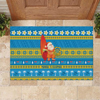 Tuvalu Christmas Rubber Doormat Cute Santa Manuia te Kilisimasi - Polynesian Pride