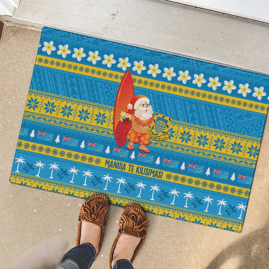 Tuvalu Christmas Rubber Doormat Cute Santa Manuia te Kilisimasi - Polynesian Pride