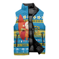 Tuvalu Christmas Sleeveless Puffer Jacket Cute Santa Manuia te Kilisimasi - Polynesian Pride