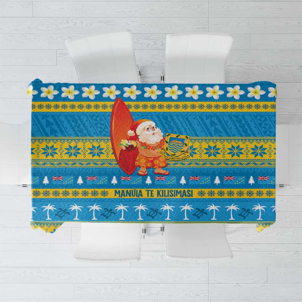 Tuvalu Christmas Tablecloth Cute Santa Manuia te Kilisimasi - Polynesian Pride