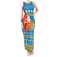 Tuvalu Christmas Tank Maxi Dress Cute Santa Manuia te Kilisimasi - Polynesian Pride