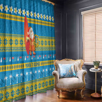 Tuvalu Christmas Window Curtain Cute Santa Manuia te Kilisimasi - Polynesian Pride