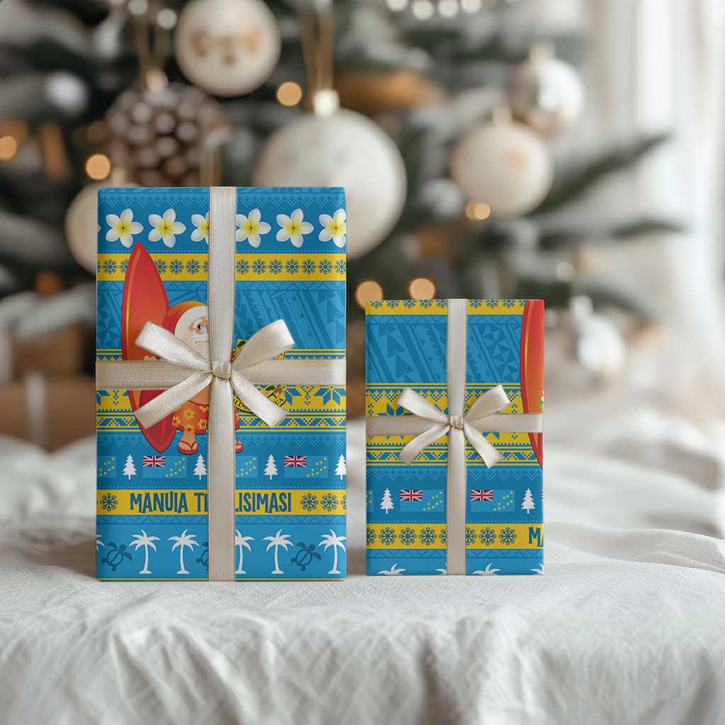 Tuvalu Christmas Wrapping Paper Cute Santa Manuia te Kilisimasi - Polynesian Pride