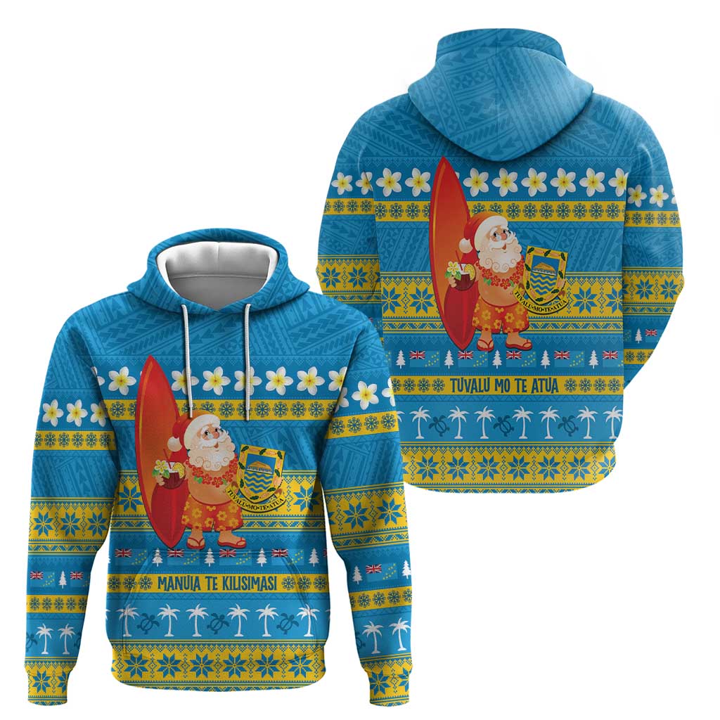 Tuvalu Christmas Zip Hoodie Cute Santa Manuia te Kilisimasi - Polynesian Pride