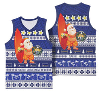 Nauru Christmas Basketball Jersey Cute Santa Coat Of Arms Merry Xmas - Polynesian Pride