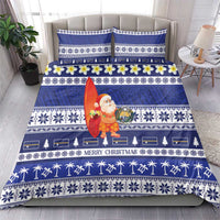 Nauru Christmas Bedding Set Cute Santa Coat Of Arms Merry Xmas - Polynesian Pride