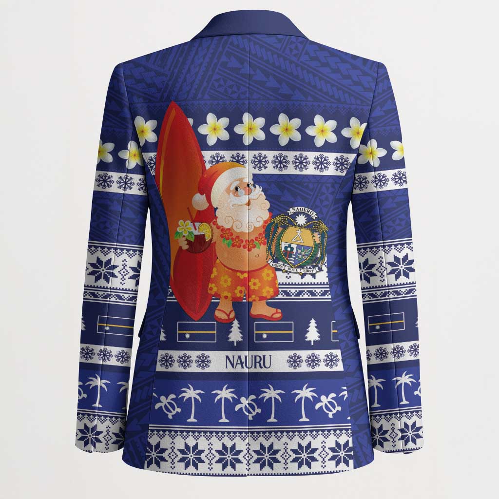 Nauru Christmas Blazer Cute Santa Coat Of Arms Merry Xmas - Polynesian Pride