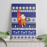 Nauru Christmas Canvas Wall Art Cute Santa Coat Of Arms Merry Xmas - Polynesian Pride