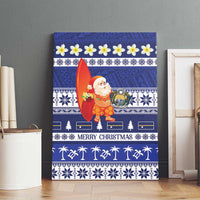 Nauru Christmas Canvas Wall Art Cute Santa Coat Of Arms Merry Xmas - Polynesian Pride
