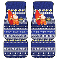 Nauru Christmas Car Mats Cute Santa Coat Of Arms Merry Xmas - Polynesian Pride