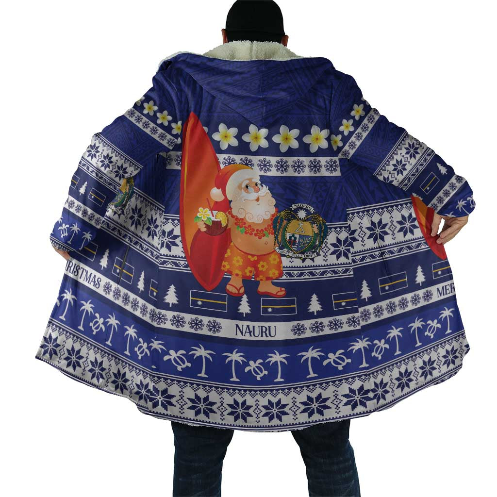 Nauru Christmas Cloak Cute Santa Coat Of Arms Merry Xmas - Polynesian Pride