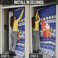 Nauru Christmas Door Cover Cute Santa Coat Of Arms Merry Xmas - Polynesian Pride