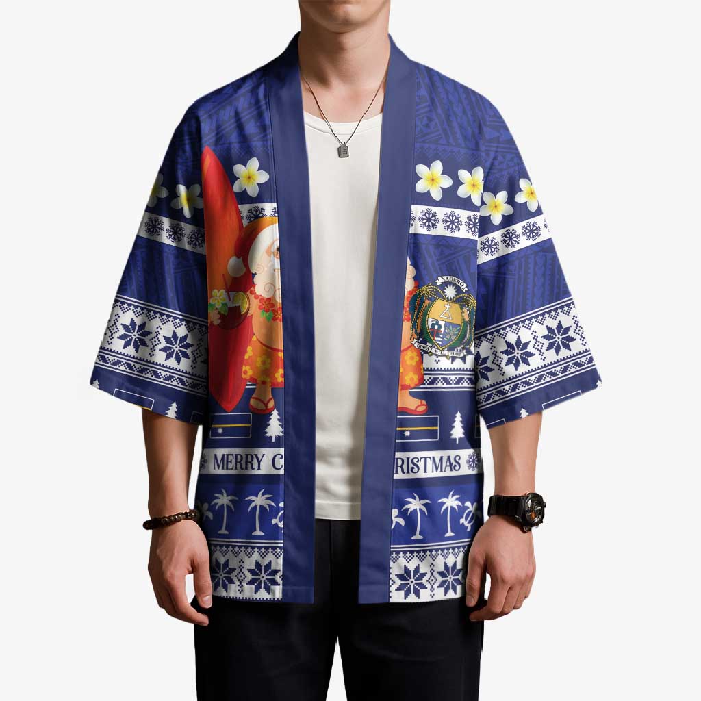 Nauru Christmas Kimono Cute Santa Coat Of Arms Merry Xmas - Polynesian Pride