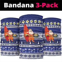 Nauru Christmas Neck Gaiter Cute Santa Coat Of Arms Merry Xmas - Polynesian Pride