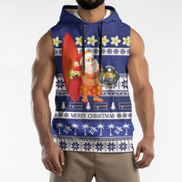 Nauru Christmas Sleeveless Hoodie Cute Santa Coat Of Arms Merry Xmas - Polynesian Pride