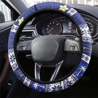 Nauru Christmas Steering Wheel Cover Cute Santa Coat Of Arms Merry Xmas - Polynesian Pride