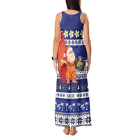 Nauru Christmas Tank Maxi Dress Cute Santa Coat Of Arms Merry Xmas - Polynesian Pride
