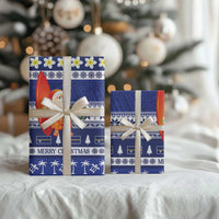 Nauru Christmas Wrapping Paper Cute Santa Coat Of Arms Merry Xmas - Polynesian Pride