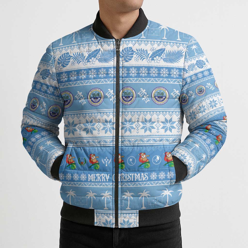 FSM Christmas Bomber Puffer Jacket Merry Xmas Federated States of Micronesia - Polynesian Pride
