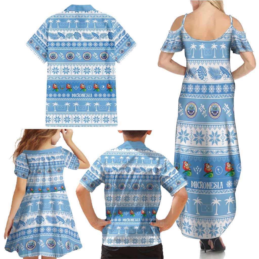 FSM Christmas Family Matching Summer Maxi Dress and Hawaiian Shirt Merry Xmas Federated States of Micronesia - Polynesian Pride