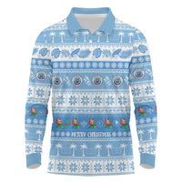 FSM Christmas Long Sleeve Polo Shirt Merry Xmas Federated States of Micronesia - Polynesian Pride