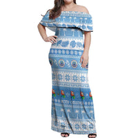 FSM Christmas Off Shoulder Maxi Dress Merry Xmas Federated States of Micronesia - Polynesian Pride