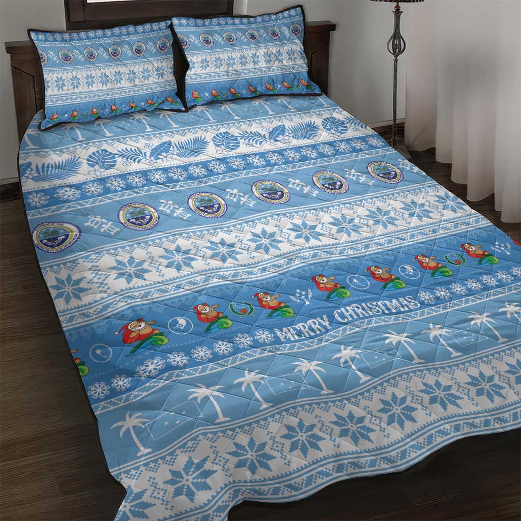 FSM Christmas Quilt Bed Set Merry Xmas Federated States of Micronesia - Polynesian Pride